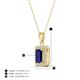 4 - Everlee 6x4 mm Emerald Cut Blue Sapphire and Round Diamond Halo Pendant Necklace 