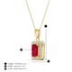 4 - Everlee 6x4 mm Emerald Cut Ruby and Round Diamond Halo Pendant Necklace 