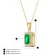 4 - Everlee 6x4 mm Emerald Cut Emerald and Round Diamond Halo Pendant Necklace 