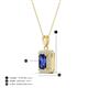 4 - Everlee 6x4 mm Emerald Cut Iolite and Round Diamond Halo Pendant Necklace 