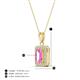 4 - Everlee 6x4 mm Emerald Cut Pink Sapphire and Round Diamond Halo Pendant Necklace 