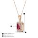 4 - Everlee 6x4 mm Emerald Cut Pink Tourmaline and Round Diamond Halo Pendant Necklace 