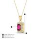 4 - Everlee 6x4 mm Emerald Cut Rhodolite Garnet and Round Diamond Halo Pendant Necklace 