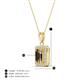 4 - Everlee 6x4 mm Emerald Cut Smoky Quartz and Round Diamond Halo Pendant Necklace 