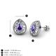 3 - Viola Iris Pear Cut Iolite and Baguette Diamond Milgrain Halo Stud Earrings 