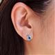 4 - Viola Iris Pear Cut Iolite and Baguette Diamond Milgrain Halo Stud Earrings 