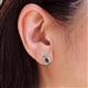 4 - Viola Iris Pear Cut Red Garnet and Baguette Diamond Milgrain Halo Stud Earrings 
