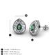 3 - Viola Iris Pear Cut Created Alexandrite and Baguette Diamond Milgrain Halo Stud Earrings 