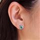 4 - Viola Iris Pear Cut Created Alexandrite and Baguette Diamond Milgrain Halo Stud Earrings 