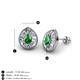 3 - Viola Iris Pear Cut Green Garnet and Baguette Diamond Milgrain Halo Stud Earrings 