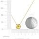 3 - Arela 4.40 mm Round Yellow Sapphire Donut Bezel Solitaire Pendant Necklace 