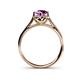 5 - Myrna Round Amethyst and Diamond Halo Engagement Ring 