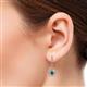 2 - Mavra 3.5mm Blue and White Diamond Double Halo Dangling Earrings 