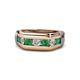 1 - Brad Round Emerald and Lab Grown Diamond 7 Stone Men Wedding Ring 