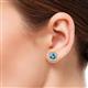 3 - Kaia London Blue Topaz and Diamond Halo Stud Earrings 