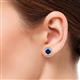 3 - Kaia Blue Sapphire and Diamond Halo Stud Earrings 