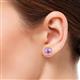 3 - Kaia Pink Sapphire and Diamond Halo Stud Earrings 