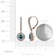 3 - Mavra 3.5mm Blue and White Diamond Double Halo Dangling Earrings 