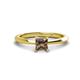 1 - Zelda Princess Cut 5.5mm Smoky Quartz Solitaire Engagement Ring 