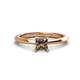 1 - Zelda Princess Cut 5.5mm Smoky Quartz Solitaire Engagement Ring 