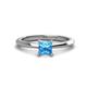 1 - Zelda Princess Cut 5.5mm Blue Topaz Solitaire Engagement Ring 