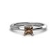 1 - Zelda Princess Cut 5.5mm Smoky Quartz Solitaire Engagement Ring 