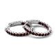 2 - Amia 2.00 mm Round Red Garnet Inside Out Hoop Earrings 