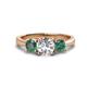 1 - Quyen IGI Certified 2.40 ctw (7.00 mm) Round Lab Grown Diamond and Lab Created Alexandrite Three Stone Engagement Ring 