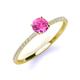 3 - Hannah 6.00 mm Classic Round Lab Created Created Pink Sapphire and Diamond Engagement Ring 