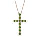1 - Abha Petite Green Garnet Cross Pendant 