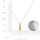 4 - Kesha (3.4mm) Round Yellow Sapphire and Diamond Graduated Three Stone Drop Pendant 