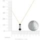 4 - Kesha (3.4mm) Round Black and White Diamond Graduated Three Stone Drop Pendant 