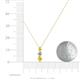 4 - Kesha (3.4mm) Round Yellow Sapphire and Diamond Graduated Three Stone Drop Pendant 