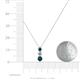 4 - Kesha (3.4mm) Round London Blue Topaz and Diamond Graduated Three Stone Drop Pendant 