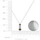 4 - Kesha (3.4mm) Round Smoky Quartz and Diamond Graduated Three Stone Drop Pendant 