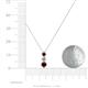 4 - Kesha (3.4mm) Round Red Garnet and Diamond Graduated Three Stone Drop Pendant 