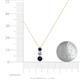 4 - Kesha (3.4mm) Round Blue Sapphire and Lab Grown Diamond Graduated Three Stone Drop Pendant 