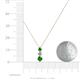 4 - Kesha (3.4mm) Round Green Garnet and Lab Grown Diamond Graduated Three Stone Drop Pendant 