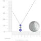 4 - Kesha (3.4mm) Round Tanzanite and Lab Grown Diamond Graduated Three Stone Drop Pendant 