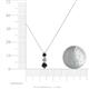 4 - Kesha (3.4mm) Round Black Diamond and White Lab Grown Diamond Graduated Three Stone Drop Pendant 