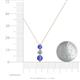 4 - Kesha (4.2mm) Round Tanzanite and Lab Grown Diamond Graduated Three Stone Drop Pendant 