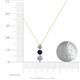 4 - Kesha (4.2mm) Round Blue Sapphire and Diamond Graduated Three Stone Drop Pendant 