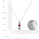 4 - Kesha (4.2mm) Round Ruby and Diamond Graduated Three Stone Drop Pendant 