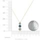 4 - Kesha (4.2mm) Round Blue and White Diamond Graduated Three Stone Drop Pendant 