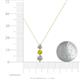 4 - Kesha (4.2mm) Round Yellow and White Diamond Graduated Three Stone Drop Pendant 