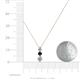 4 - Kesha (3.4mm) Round Black Diamond and White Lab Grown Diamond Graduated Three Stone Drop Pendant 