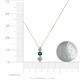 4 - Kesha (3.4mm) Round Blue Diamond and White Lab Grown Diamond Graduated Three Stone Drop Pendant 