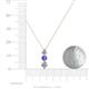 4 - Kesha (4.2mm) Round Tanzanite and Lab Grown Diamond Graduated Three Stone Drop Pendant 