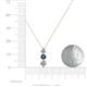 4 - Kesha (4.2mm) Round Blue Diamond and White Lab Grown Diamond Graduated Three Stone Drop Pendant 