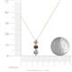 4 - Kesha (4.2mm) Round Smoky Quartz and Lab Grown Diamond Graduated Three Stone Drop Pendant 